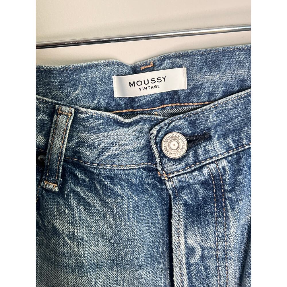 Moussy Vintage Selvedge Paint Splatter High Waisted Button Fly Straight Jeans 28 - Picture 5 of 13